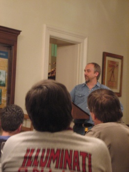 Richard Garriott, and Steve Jackson in the foreground (with the Illuminati logo)