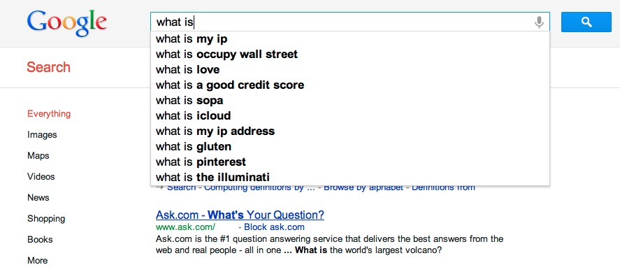 what is google instant search suggestions